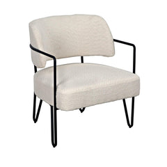 Noir Zeus Chair, Metal and Boucle Fabric-Noir Furniture-Blue Hand Home