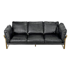 Noir Apollo Sofa, Leather-Noir Furniture-Blue Hand Home