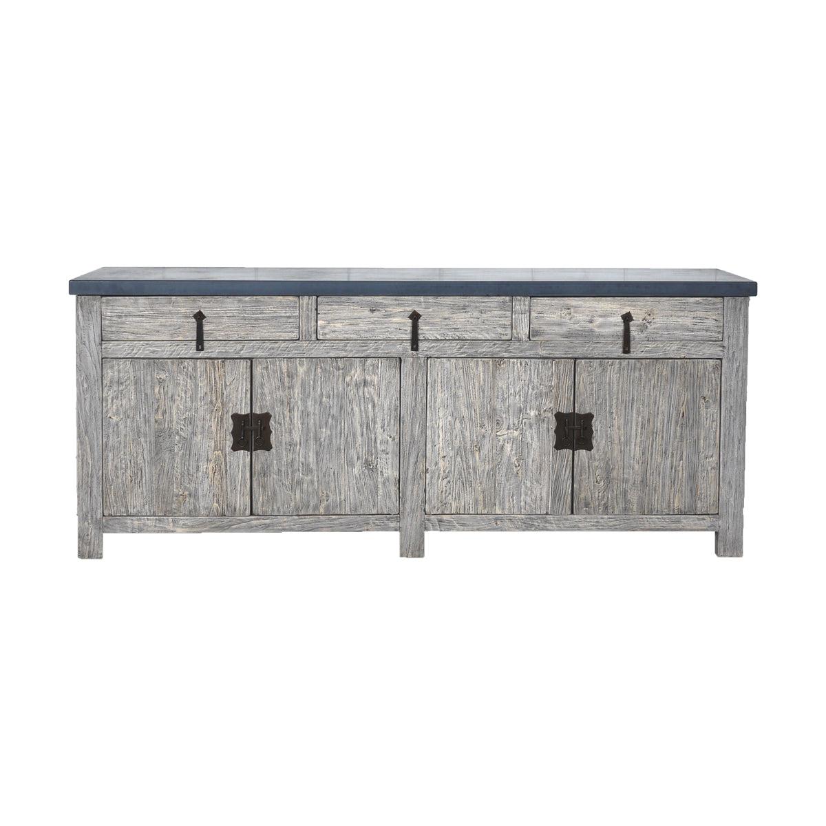 Concrete And Reclaimed Elm Buffet-Organic Restoration-Blue Hand Home