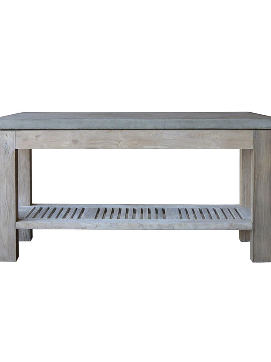 Concrete & Reclaimed Teak Console