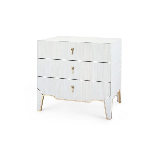 Villa & House - Madeline 3-drawer Side Table, Platinum-Bungalow 5-Blue Hand Home