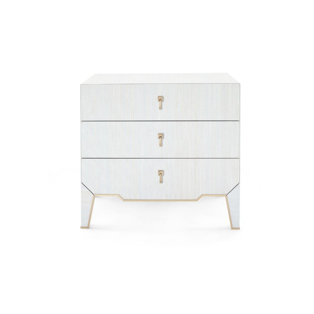 Villa & House - Madeline 3-drawer Side Table, Platinum-Bungalow 5-Blue Hand Home
