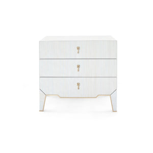 Villa & House - Madeline 3-drawer Side Table, Platinum-Bungalow 5-Blue Hand Home