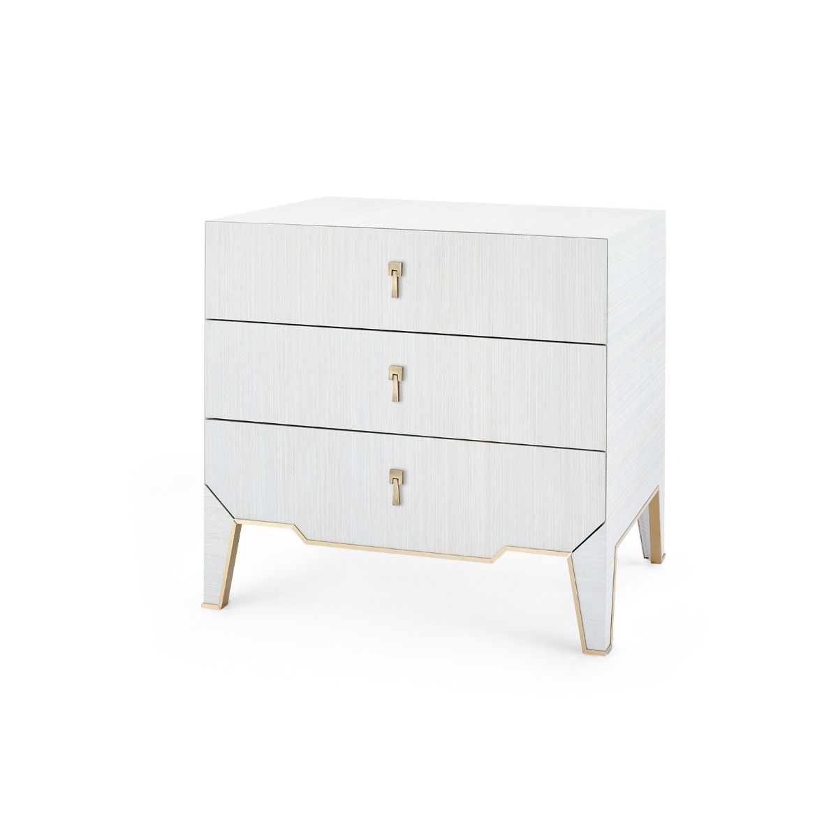 Villa & House - Madeline 3-drawer Side Table, Platinum-Bungalow 5-Blue Hand Home