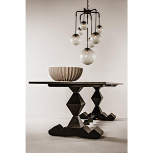 Madeira Dining Table, Hand Rubbed Black-Noir Furniture-Blue Hand Home