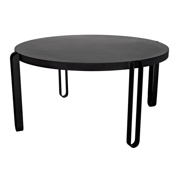 Noir Marcellus Dining Table, 63", Black Metal-Noir Furniture-Blue Hand Home