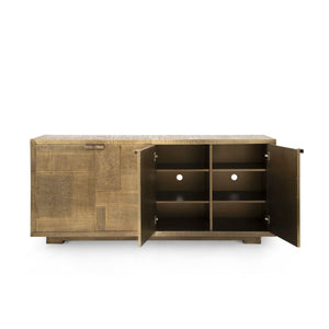 Villa & House - Mark 4-door Cabinet, Antique Brass-Bungalow 5-Blue Hand Home