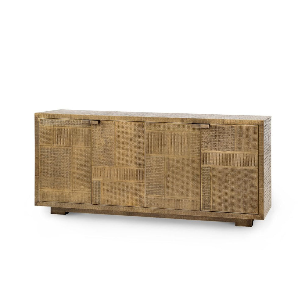 Villa & House - Mark 4-door Cabinet, Antique Brass-Bungalow 5-Blue Hand Home