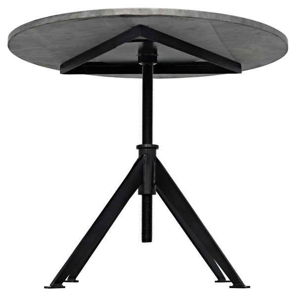 Noir Furniture Matilo Adjustable Table, Black Metal Metal Base with Marble Top-Noir Furniture-Blue Hand Home