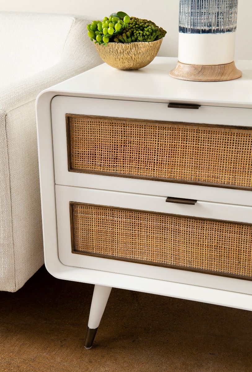 Villa & House - Malmo 2-drawer Side Table, White-Bungalow 5-Blue Hand Home
