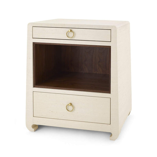 Ming 2-Drawer Side Table / Canvas Cream