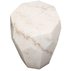 Noir Furniture Monolith Side Table, White Stone-Noir Furniture-Blue Hand Home