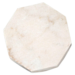 Noir Furniture Monolith Side Table, White Stone-Noir Furniture-Blue Hand Home