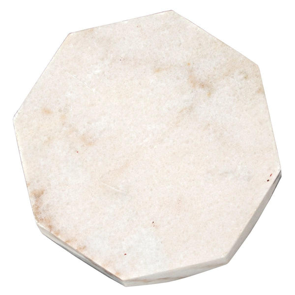 Noir Furniture Monolith Side Table, White Stone-Noir Furniture-Blue Hand Home