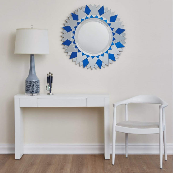 Villa & House - Morgan Grasscloth Console Table In White-Bungalow 5-Blue Hand Home