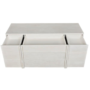 Noir Morten 9 Drawer Dresser, White Wash-Noir Furniture-Blue Hand Home
