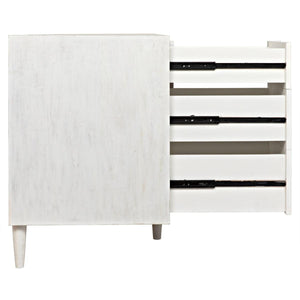 Noir Morten 9 Drawer Dresser, White Wash-Noir Furniture-Blue Hand Home