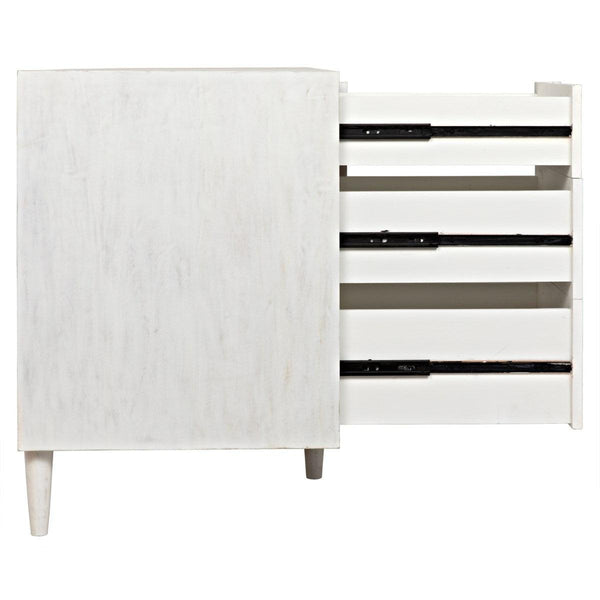 Noir Morten 9 Drawer Dresser, White Wash-Noir Furniture-Blue Hand Home