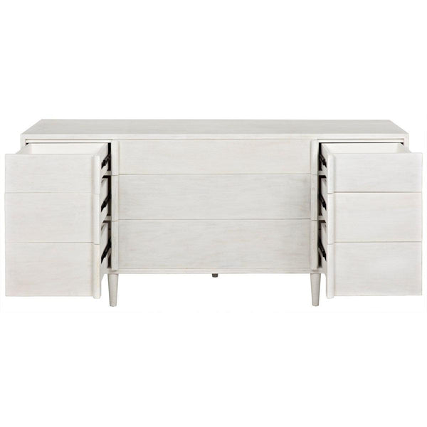 Noir Morten 9 Drawer Dresser, White Wash-Noir Furniture-Blue Hand Home
