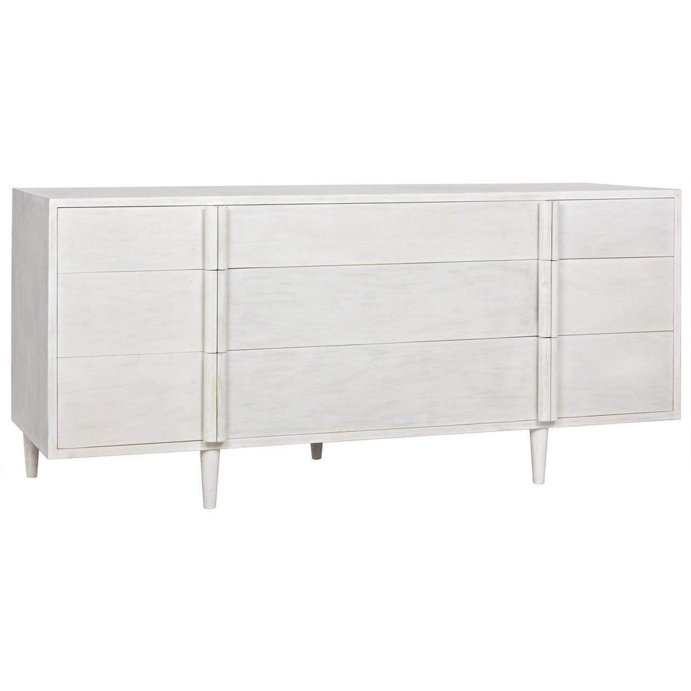 Noir Morten 9 Drawer Dresser, White Wash-Noir Furniture-Blue Hand Home