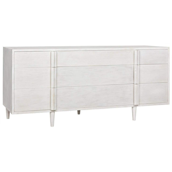 Noir Morten 9 Drawer Dresser, White Wash-Noir Furniture-Blue Hand Home