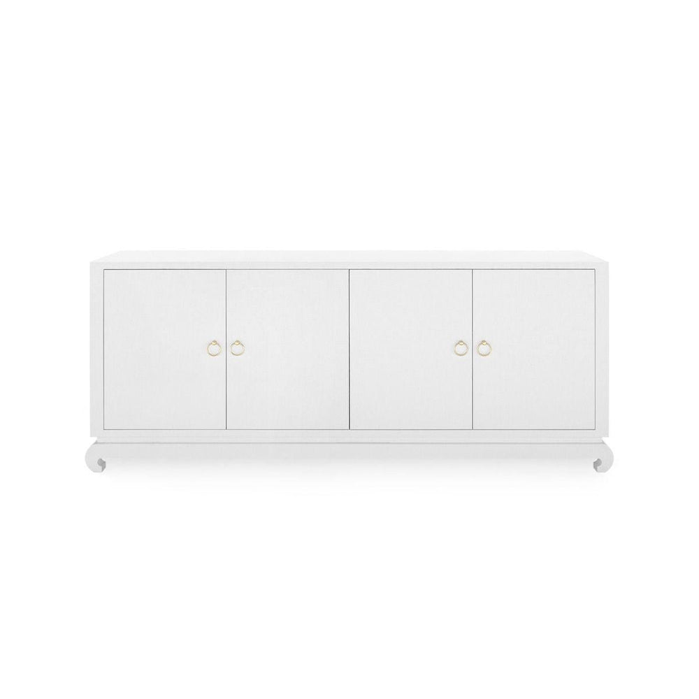 Villa & House - Meredith Extra Large 4-door Cabinet, White-Bungalow 5-Blue Hand Home
