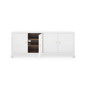 Villa & House - Meredith Extra Large 4-door Cabinet, White-Bungalow 5-Blue Hand Home