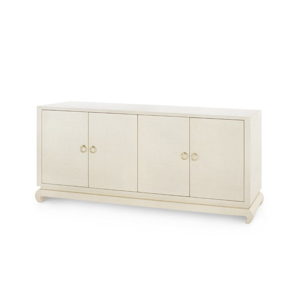 Villa & House - Meredith Extra Large 4-door Cabinet, Natural-Bungalow 5-Blue Hand Home