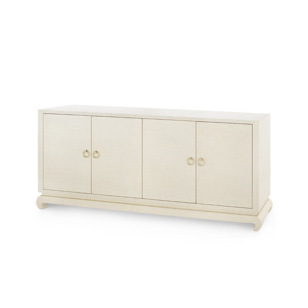 Villa & House - Meredith Extra Large 4-door Cabinet, Natural-Bungalow 5-Blue Hand Home