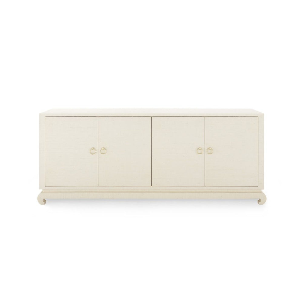 Villa & House - Meredith Extra Large 4-door Cabinet, Natural-Bungalow 5-Blue Hand Home