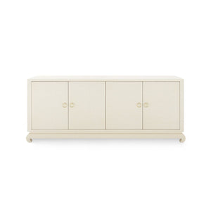 Villa & House - Meredith Extra Large 4-door Cabinet, Natural-Bungalow 5-Blue Hand Home