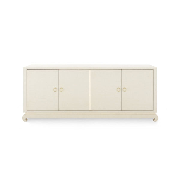 Villa & House - Meredith Extra Large 4-door Cabinet, Natural-Bungalow 5-Blue Hand Home