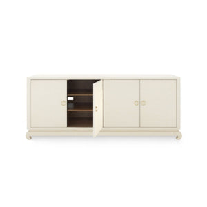 Villa & House - Meredith Extra Large 4-door Cabinet, Natural-Bungalow 5-Blue Hand Home