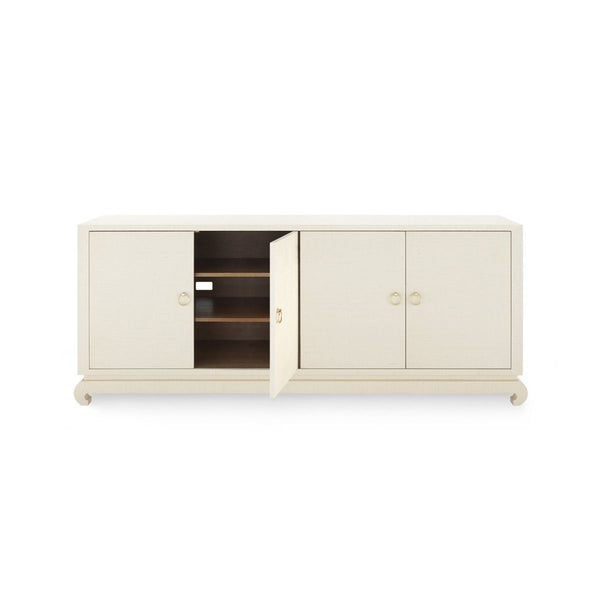Villa & House - Meredith Extra Large 4-door Cabinet, Natural-Bungalow 5-Blue Hand Home