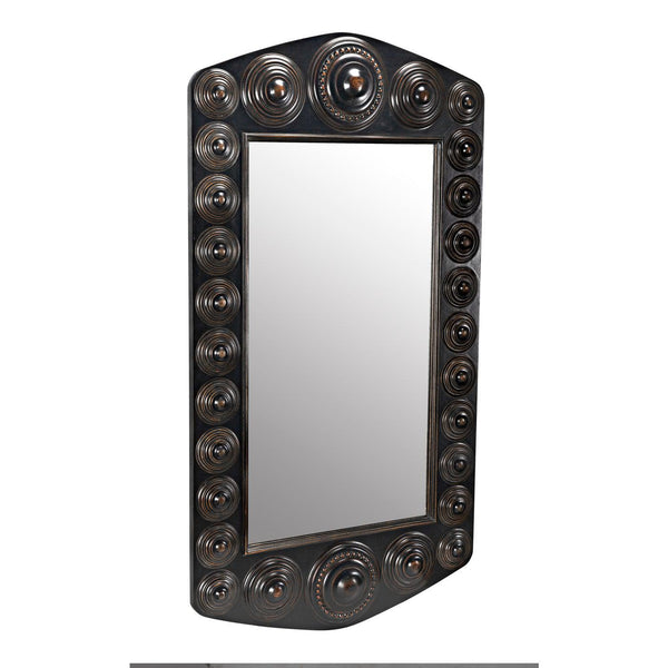 Nanna Mirror, Hand Rubbed Black with Light Brown Trim-Noir Furniture-Blue Hand Home