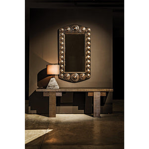 Nanna Mirror, Hand Rubbed Black with Light Brown Trim-Noir Furniture-Blue Hand Home