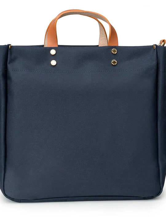 Joey Navy Nylon Tote with Leather Accents