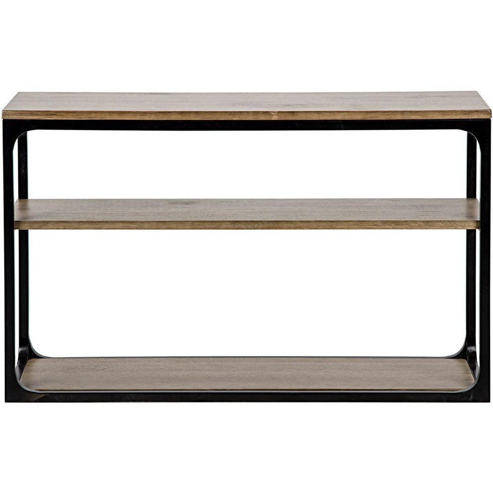 Noir Furniture Small Novie Console with Black Metal, Walnut-Noir Furniture-Blue Hand Home