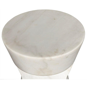 Noir Furniture Omon Side Table, White Stone-Noir Furniture-Blue Hand Home