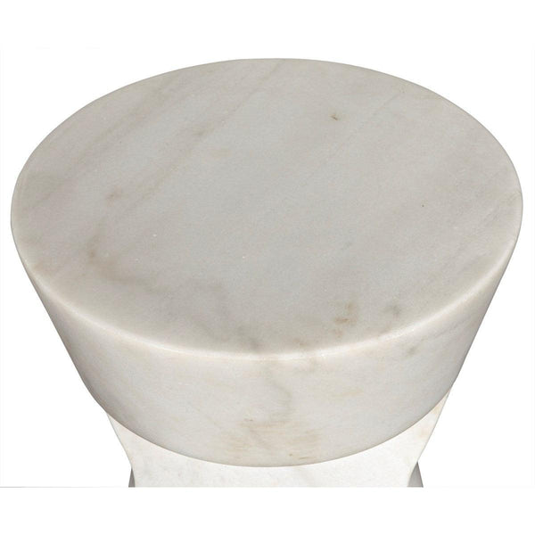 Noir Furniture Omon Side Table, White Stone-Noir Furniture-Blue Hand Home