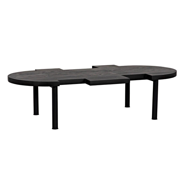 Reclaimed Lumber Puzzle Coffee Table, Steel Legs-CFC Furniture-Blue Hand Home