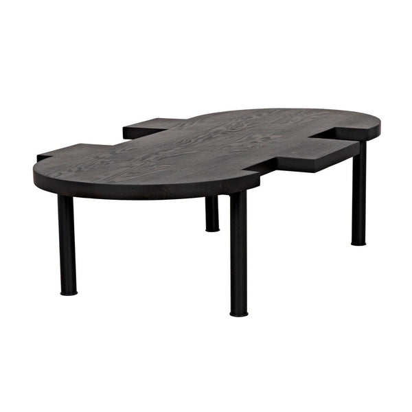 Reclaimed Lumber Puzzle Coffee Table, Steel Legs-CFC Furniture-Blue Hand Home