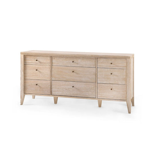 Villa & House - Paola Extra Large 9-drawer, Bleached Cerused Oak-Bungalow 5-Blue Hand Home