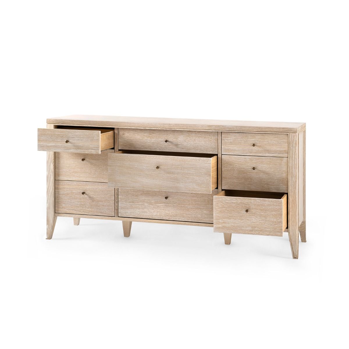 Villa &amp; House - Paola Extra Large 9-drawer, Bleached Cerused Oak-Bungalow 5-Blue Hand Home