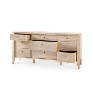 Villa & House - Paola Extra Large 9-drawer, Bleached Cerused Oak-Bungalow 5-Blue Hand Home