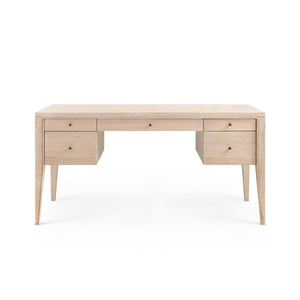Villa & House - Paola Desk, Bleached Cerused Oak-Bungalow 5-Blue Hand Home