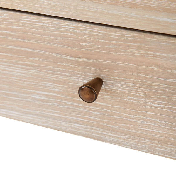 Villa & House - Paola 1-drawer Side Table, Bleached Cerused Oak-Bungalow 5-Blue Hand Home