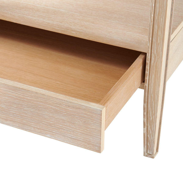 Villa & House - Paola 1-drawer Side Table, Bleached Cerused Oak-Bungalow 5-Blue Hand Home