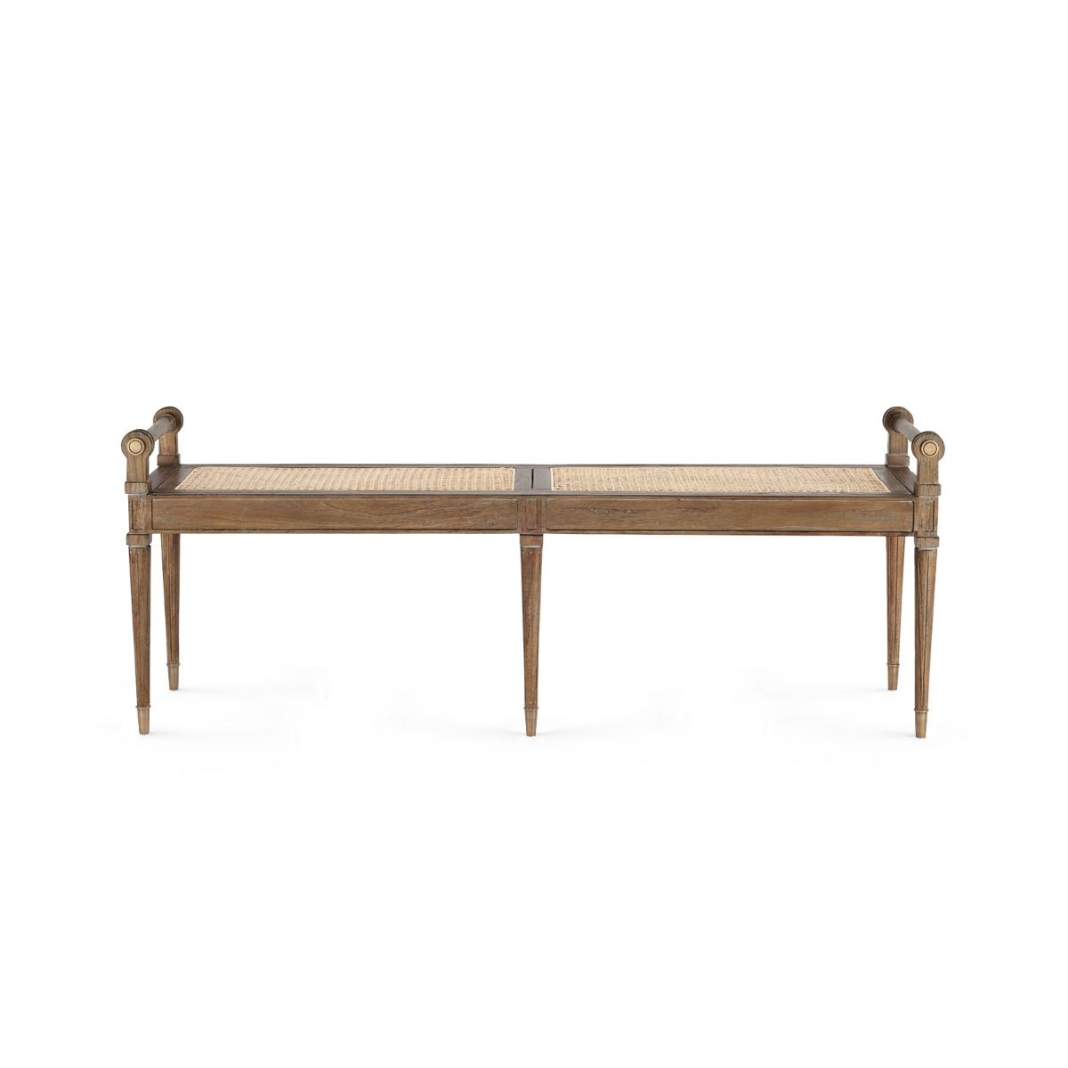 Villa & House - Paris Large Bench, Driftwood-Bungalow 5-Blue Hand Home