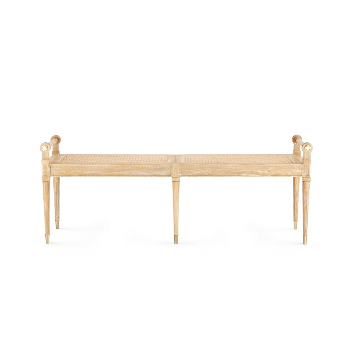 Villa & House - Paris Large Bench, Natural-Bungalow 5-Blue Hand Home